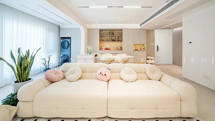 长沙-悦江府｜122m²现代奶油风·极刻美家全屋整装